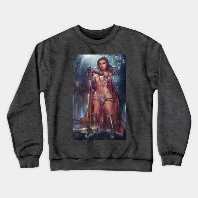 Fantasy Warrior Crewneck Sweatshirt by The Art of Ale Borgobello